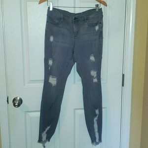 New York and Company Gray SoHo  Distressed Jeggin Size 10